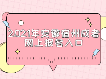 2021年安徽宿州成考網上報名入口