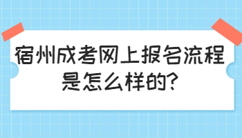 宿州成考網上報名流程是怎么樣的