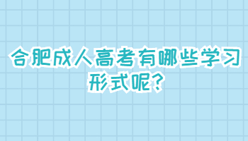 合肥成人高考有哪些學(xué)習(xí)形式呢