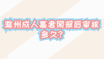 滁州成人高考網報后審核多久