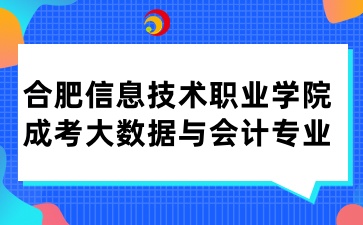 合肥信息技術職業學院成考大數據與會計專業