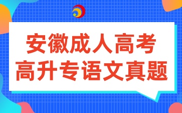 安徽成人高考高升專語(yǔ)文真題